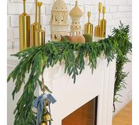 Jutom 8 Pcs Christmas Garlands Norfolk Pine Garland Artificial Faux Greenery Garland for Holiday Indoor Mantle Decor (9 Feet)