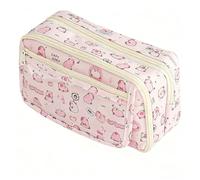 JUTOROSY Cute Capybara Pencil Case, Pink Pencil Pouch with Zipper, Pen Case Large Capacity Stationery Bag for Cartoon Aesthetic School Supplies, Makeup Bag, Box Organizer for Office Desk Accessories