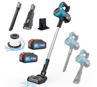 JUTOSGSKW Cordless Vacuum Cleaner with 2 x 5.5Ah Battery Pack + Charger | 15000Pa Strong Suction, 180° Rotatable Floor Nozzle, Handheld Vacuum for Hardwood Floors, Carpet, Pet Hair & Deep Cleaning