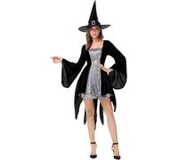jutrisujo Adult Witch Costume Women Witches Dresses Wicked Pirate Dress Buccaneer Funny Cosplay Party Silver M