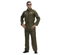 jutrisujo Mens Halloween Costume Flight Suit Military Fighter Pilot Jumpsuit Adult Cosplay Costumes Army Green S