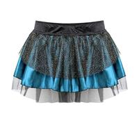 jutrisujo Skirt Mini Women for Corset Pleated Tulle Short Skirts Halloween Outfit Plus Size Elasticated Waist Blue S