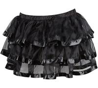 jutrisujo Skirt Mini Women for Corset Pleated Tulle Short Skirts Halloween Outfit Plus Size Elasticated Waist Black L