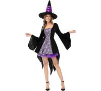jutrisujo Witch Costume Adult Witches Women Wicked Dress Buccaneer Funny Cosplay Party Halloween Purple S
