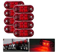 Jutta 4/8/12pc Size Marker Light, 12/24 V IP65 Red LED Side Marker Indicator Lamp Universal For Truck Trailer Van Caravan Lorry Car Bus Boat (8)