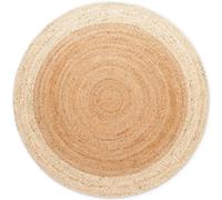 The Rugs Jutta Reversible Jute Flatweave Round Rug Hand Woven Living Room In Cream