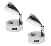 JUTTAUTO 12V LED Spot Reading Lights with USB, ON/OFF Touch Dimmable Switch Campervan Interior Lights 3200K Bedside Wall Lamps Van Lighting For Caravan Motorhome