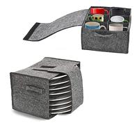 JUTTAUTO Caravan Cup Plate Holder Camping Tableware Storage Felt Bag with Dividers 6 Crystal Glassware 8 Platter Dinnerware Storage Bag for Motorhome Cupboard Glass Mug Kitchen Accessories