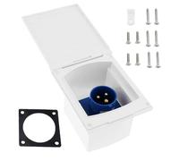 JUTTAUTO Caravan Mains Socket 16 Amp Flush Inlet Sockets 3 Pin Plug Hook Up Fitting for RV Motorhome Van Camper Campervan 220V-240V White