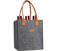 JUTTAUTO Caravan Wine Bottle Bag 6 Removable Compartment Wine Carrier Tote Camping Beer Drink Storage Felt Bag for Travel, Picnic,Protecting Motorhome Drinks Water Bottles,Great Gift for Wine Lover