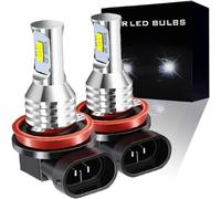 JUTTAUTO H11 LED Headlight Bulbs 40W 8000 Lumens Brighter Fog Light 6000K Cool White H8 LED Light Conversion Kit IP68 Waterproof, Quick Installation, Pack of 2
