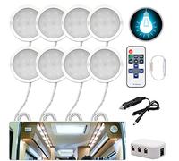 JUTTAUTO Interior LED Spot Light 12V 3W Recessed Ceiling Downlight For T4 T5 Camper Van, Lorry, Caravan, Motorhome, Boat, Bus (8 Lights)