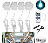 JUTTAUTO Interior LED Spot Light 12V 3W Recessed Ceiling Downlight For T4 T5 Camper Van, Lorry, Caravan, Motorhome, Boat, Bus (4 Lights)