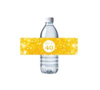 JUTTIRA 32 Pces Cheer To 40 Water Bottle Labels Happy 40th Birthday Party Bottle Stickers, Waterproof 40 Year Old Bottle Wrap Around Stickers Forty Anniversary Party Decorations, 4oth Bottle Decor