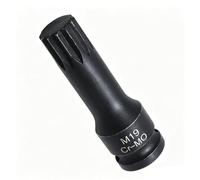 Juttzzei 1/2" Drive x M19 (19mm) Impact Triple Square Spline Bit Socket, 78mm Length 12 Point M19 Spline Bit Socket, Premium CR-MO Steel 19mm Sockets 1/2 for Torque Wrench, Ratchet Wrench