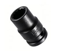 Juttzzei 1/2 Inch Drive 13mm Impact Socket 12-Point, Premium Cr-MO Steel 13mm Shallow Impact Socket Nut Driver Wrench for Auto Repair