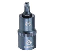 Juttzzei M6 Spline Bit, 1/2" Drive x M6/6mmTriple Square Spline Bit Socket | 6mm Allen Key Socket Multiple Teeth, Premium S2 Steel M6 Spline Bit with 2" Length for Torque Wrench, Ratchet Wrench