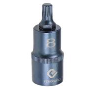 Juttzzei Spline Bit Socket, 1/2" Drive x M8 (8mm) Triple Square Spline Bit Socket, 8mm Allen Key Socket Multiple Teeth, Premium S2 Steel M8 Spline Bit with 2" Length for Torque Wrench, Ratchet Wrench