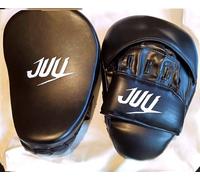 JUU Punching Mitts for Men, Women, & Kids, PU Leather Focus Mitts for Martial Arts & Boxing Training, Curved Punch Mitts for Karate, Kickboxing, Krav MAGA, Muay Thai & Taekwondo (Black)