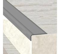 JUUBND Stair Nosing Edge Trim L-Shaped Stair Edge Protector, Width 4X1.5cm Stair Edging Rubber Strips, Step Edging Rubber Strips, Easy to Install-Gray||1.5m