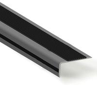 JUUBND Stair Nosing Edge Trim Stair Nosing Stair Profile, PVC, Stair Protection, Width 2.5x5cm, Edging Strip, Stair Nosing Self-Adhesive Non-Slip PVC Corner Profile-Black||2.4M
