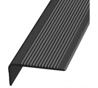 JUUBND Stair Nosing Edge Trim Stair Treads, Stair Profile Stair Nosing, Width 3X7cm, Stair Edge Protector, Non-Slip Rubber Stair Treads for Outdoor-Black||2.3m