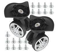 JUUDDENPARTS 1 Pair Luggage Wheel Replacement, Universal Suitcase Castors with Silent Dual-Row Wheels, Spare Swivel Suitcase Castors, 360-Degree Rotating Wheels