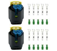 JUUDDENPARTS 2Pcs 1928405159 5 Way Trapez Sealed Female Connector W Terminals Seals, Replacement for Accord Odyssey CRV Gasoline, Replaces 1928405159