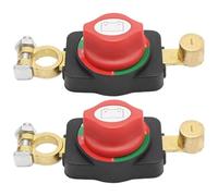 JUUDDENPARTS 2Pcs Universal Battery Kill Switch for 12V-48V Systems, Safety Master Disconnect Isolator for Negative Post, Fits Car, Boat, RV, Truck