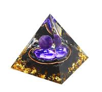 JUUDDENPARTS 6 cm Purple Tai Chi Pyramid, Energy Protection Stone, Negative Energy Eliminator, Suitable for Meditation, Yoga, and Home Feng Shui Decorations