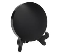 JUUDDENPARTS Black Obsidian Mirror, Obsidian Divination Multifunctional Decorative Mirror with Stand, Home Decor Yoga Meditation Tool with Stand