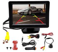 JUUDDENPARTS Night Vision Reverse Camera with Parking Guidelines, 1080P AHD High-Definition Kit & 4.3" LCD Monitor, Universal Waterproof Solution for Safer Parking
