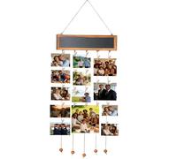 JUUDDENPARTS Wooden Collage Pictures Frame with Hanging Display, Multi-Functional Photo Showcase, Ideal for Home, Bar, and Restaurant Collage Art and Postcard Display