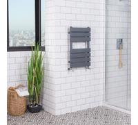 Juva 650 x 400mm Sand Grey Flat Panel Heated Towel Rail