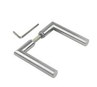 JUVA Door Fitting Stainless Steel Mitred Lever Pair Interior Door - L-Shape Lever 1802 | for Rosette Sets to retrofit | Stainless Steel matt | 1 Pair with Spindle