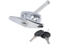 JUVA Garage Door Handle Lockable - Chromed T-Handle with 8 mm Square Spindle, Polished Metal - Handle for up-and-Over Doors - Secure Operation & high Weather Resistance