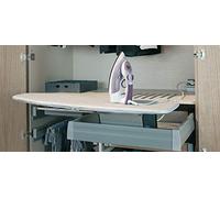 JUVA Ironfix Folding Ironing Board with Ironing Board Cover with Grey Stripes - H10103 | Mounting in Drawer | Folding Table Extendible | Made in Germany | 1 Set - Folding Table with Handle Cover