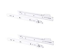 JUVA Roller Pull-Out Partition Slide 550 mm Drawer Rails Real Roller Slide for Wooden Drawers RAL 9003 Steel White Ball Guide Load Capacity 30 kg 2 Pairs - Pull-Out Rails for Kitchen Cabinets