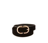 Pieces Women's Pcjuva Suede Jeans Noos Belt, Black Detail:w Brushed Gold Buckle, 90 UK