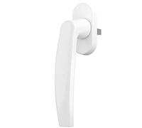 JUVA Window handle white balcony door handle plastic on oval rosette, rotary tilt grid olive without locking cylinder, glory, 1 piece, design window fittings for windows and patio doors for screwing