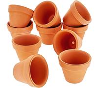 Juvale 10 Pack 4 cm Mini Terracotta Plants Pots with Drainage Holes for Cactus, Succulents, Tiny Clay Terra Cotta Flower Pot Planters