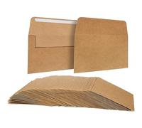 Juvale 100 Pack, Size A6 Brown Kraft Paper Envelopes - Retro Style, Self Sealing Adhesive Stationery - for General, Office, Home Use - 6.5 X 4.75 Inches (16,5 cm x 12 cm)