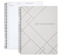 Juvale 2 Pack Meeting Notebooks for Work, Spiral-Bound Daily Planner for Project Management, Office, Business, Note Taking, Organiser (160 Pages, 21.5 x 28 cm)