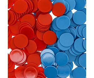 Juvale 250-Pack Plastic Two Colour Counters Kids Math Manipulatives Counting Chips Red and Blue 1 Inch