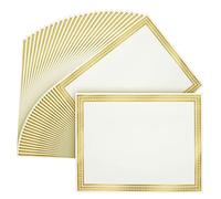 Juvale 50 Sheets Gold Foil Certificate Paper for Printing - Customizable Blank Cardstock with Border for Graduation Diploma, Achievement Awards, Recognition Documents (8.5 x 11 in, White)