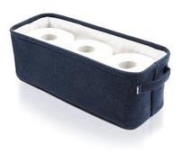 Juvale Dark Blue Fabric Storage Bin for Home and Bathroom (16 x 6 x 5.5 Inches)
