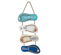Juvale Flip Flop Wall Ornament, Slippers Hanging Decoration with Beach Design, Ocean Décor for Living Room, Bedroom, and Dining Room, 8.75 x 3.75 x 3 Inches