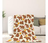 Juvanovo Capybara Blanket, 100x130cm Soft Capybara Flannel Blankets, Cutes Capybara Throws, Animal Print Throws, Capybara Stuff for Sofa Bedroom Camping Travel for Boys Girls Animal Lovers (B)