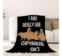 Juvanovo Capybara Blanket, 100x130cm Soft Capybara Flannel Blankets, Cutes Capybara Throws, Animal Print Throws, Capybara Stuff for Sofa Bedroom Camping Travel for Boys Girls Animal Lovers (C)