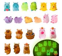 Juvanovo Capybara Figures, 20 PCS Capybara Mini Figure, Capybara Cake Decorations, Capybara Resin Figures, Decoration for Dollhouse Cars Desktop Bonsai Miniature Landscape